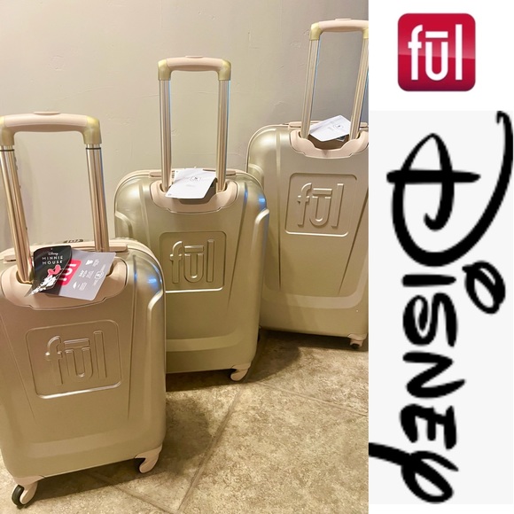 Ful Disney Minnie Mouse Gold Hard sided Luggage 21”& 25”-NWT - Picture 2 of 4